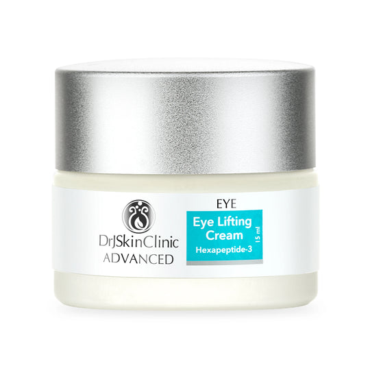 DrSkinClinic Advanced Eye Lifting Cream with Hexapeptide-3 in glass jar with silver lid